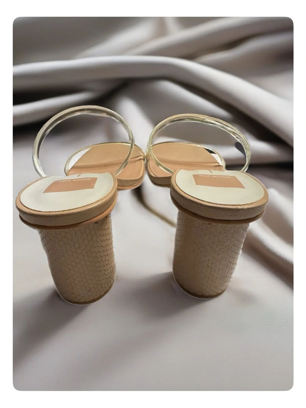 Dolce Vita Clear-Strap Square-Toe Sandal in Nude/Tan